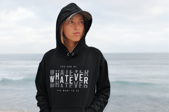 Whatever You Want To Be T-Shirt | Minimalist Motivation | Self Empowerment Design | Typography ArtUnisex Heavy Blend™ Hooded Sweatshirt