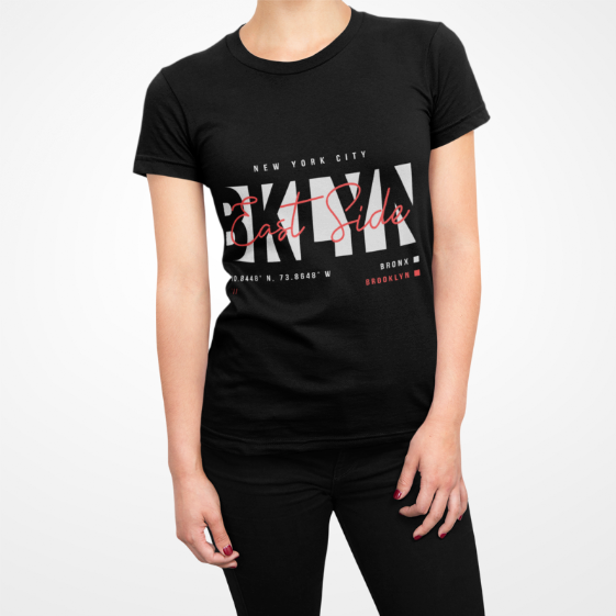 Brooklyn NYC T-Shirt | East Side Coordinates | Urban Street Style | New York Fashion | Modern City Design | Unisex Heavy Cotton Tee