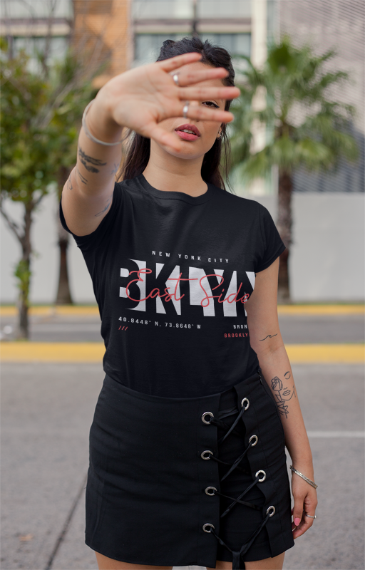 Brooklyn NYC T-Shirt | East Side Coordinates | Urban Street Style | New York Fashion | Modern City Design | Unisex Heavy Cotton Tee