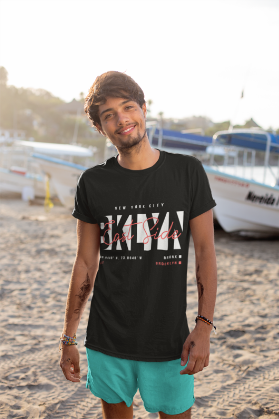 Brooklyn NYC T-Shirt | East Side Coordinates | Urban Street Style | New York Fashion | Modern City Design | Unisex Heavy Cotton Tee