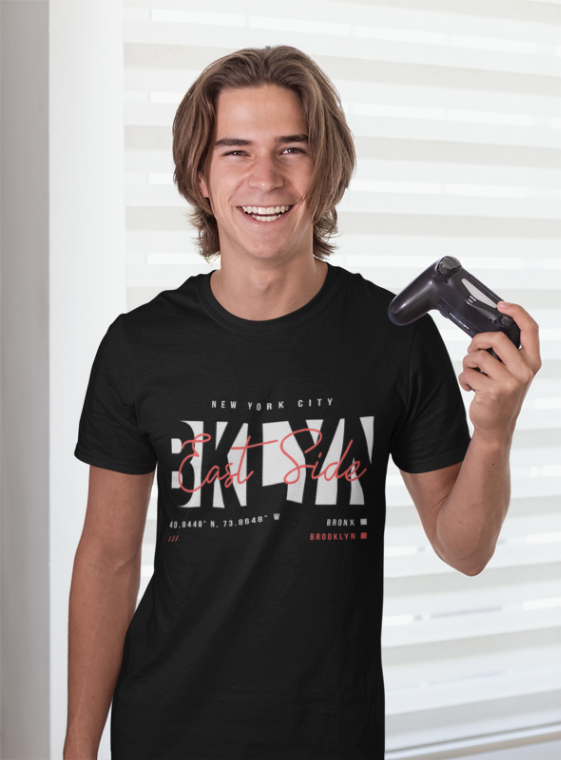 Brooklyn NYC T-Shirt | East Side Coordinates | Urban Street Style | New York Fashion | Modern City Design | Unisex Heavy Cotton Tee