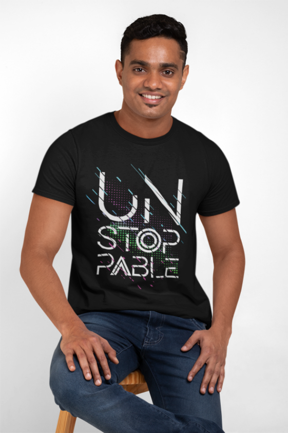 Unstoppable Cyberpunk T-Shirt | Futuristic Typography Design | Modern Motivational Tee | Tech Style Statement | Unisex Garment-Dyed T-shirt