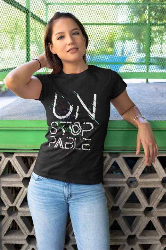 Unstoppable Cyberpunk T-Shirt | Futuristic Typography Design | Modern Motivational Tee | Tech Style Statement | Unisex Garment-Dyed T-shirt