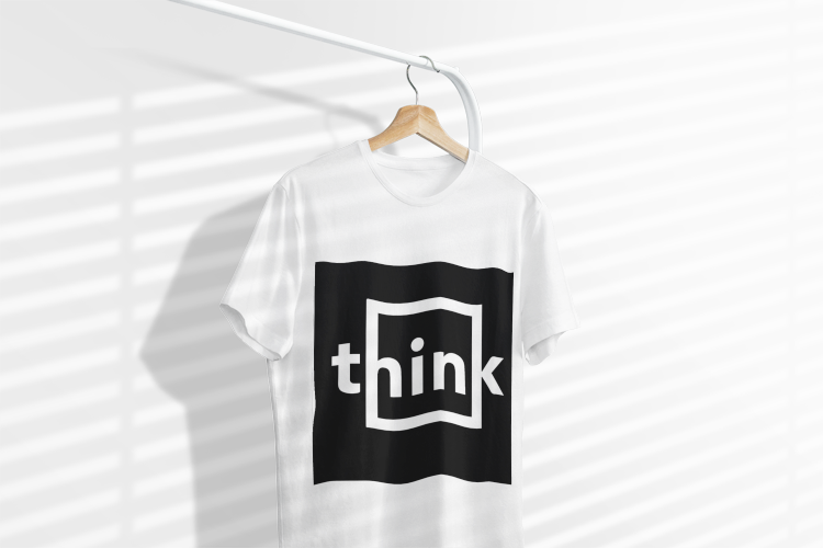 Think Minimalist T-Shirt | Modern Philosophy Design | Mindful Typography Tee | Intellectual Statement Shirt | Geometric Thought Art
