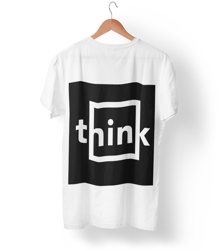 Think Minimalist T-Shirt | Modern Philosophy Design | Mindful Typography Tee | Intellectual Statement Shirt | Geometric Thought Art