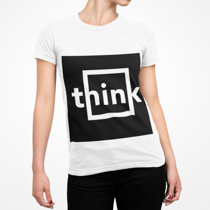 Think Minimalist T-Shirt | Modern Philosophy Design | Mindful Typography Tee | Intellectual Statement Shirt | Geometric Thought Art