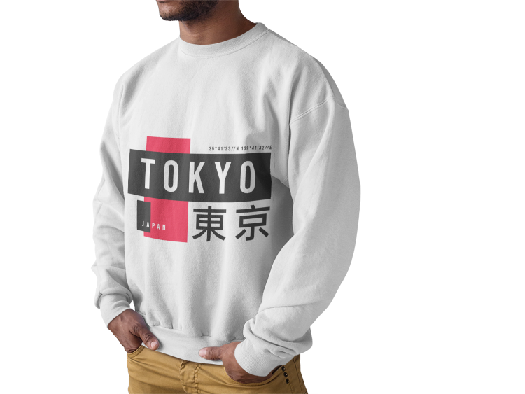 Tokyo Coordinates Sweatshirt | Japanese Kanji Street Style | Urban Japan Fashion | Minimalist Tokyo Design | Geometric City Art | Unisex