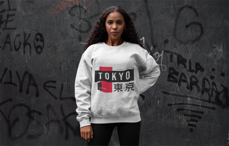 Tokyo Coordinates Sweatshirt | Japanese Kanji Street Style | Urban Japan Fashion | Minimalist Tokyo Design | Geometric City Art | Unisex