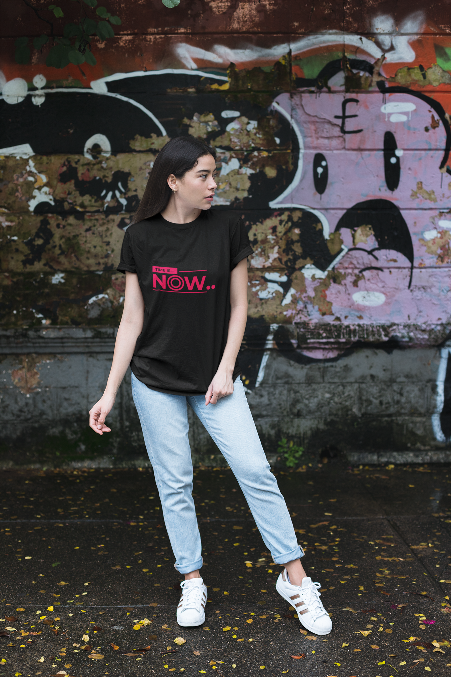 Time Is Now Motivational T-Shirt | Inspirational Quote Tee | Minimalist Red Design | Success Mindset | Empowerment Gift | Present Moment