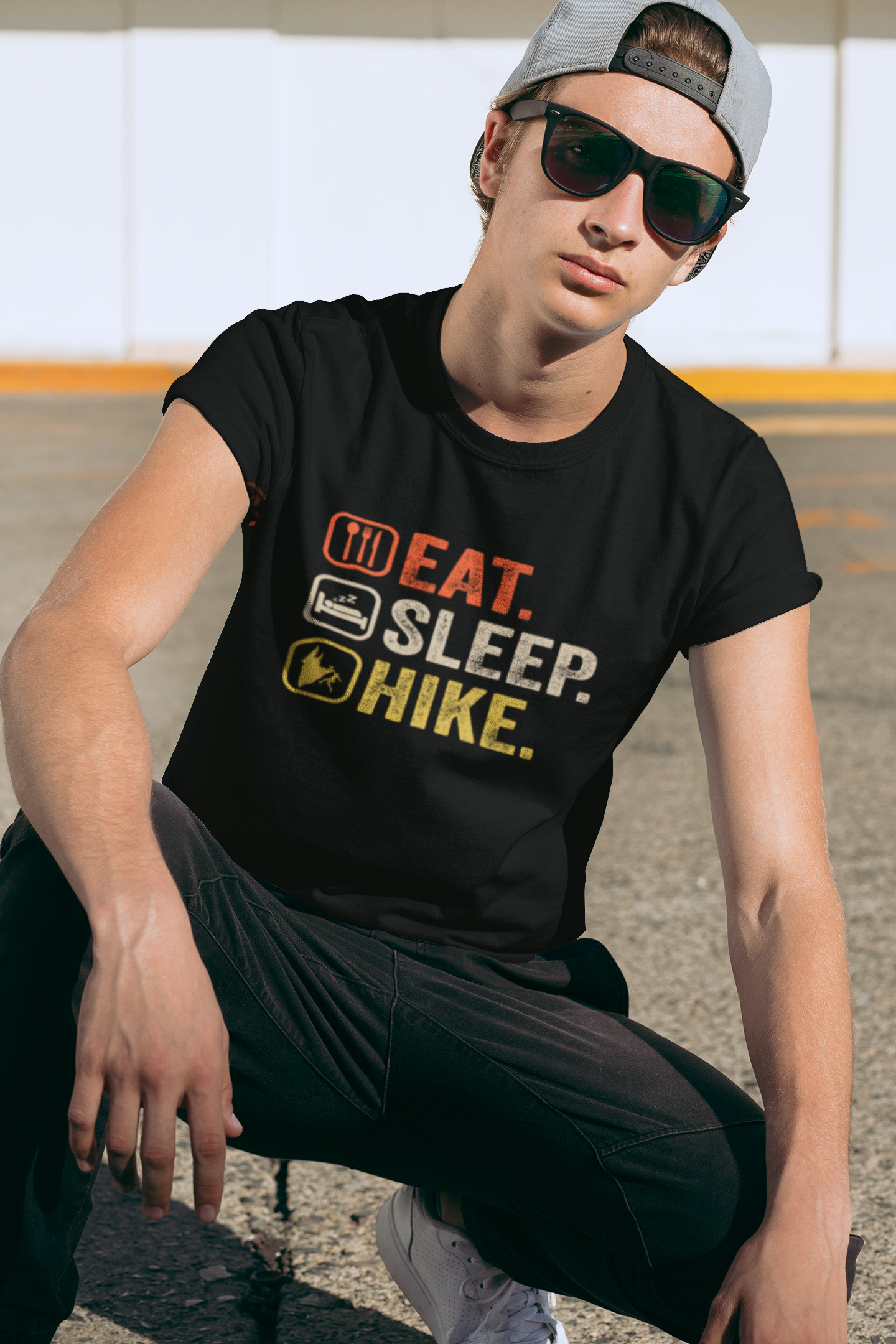 Eat Sleep Hike T-Shirt | Hiking Outdoor Adventure Tee | Mountain Climbing Gift | Nature Trail Wanderlust | Camping Lover Present |Unisex