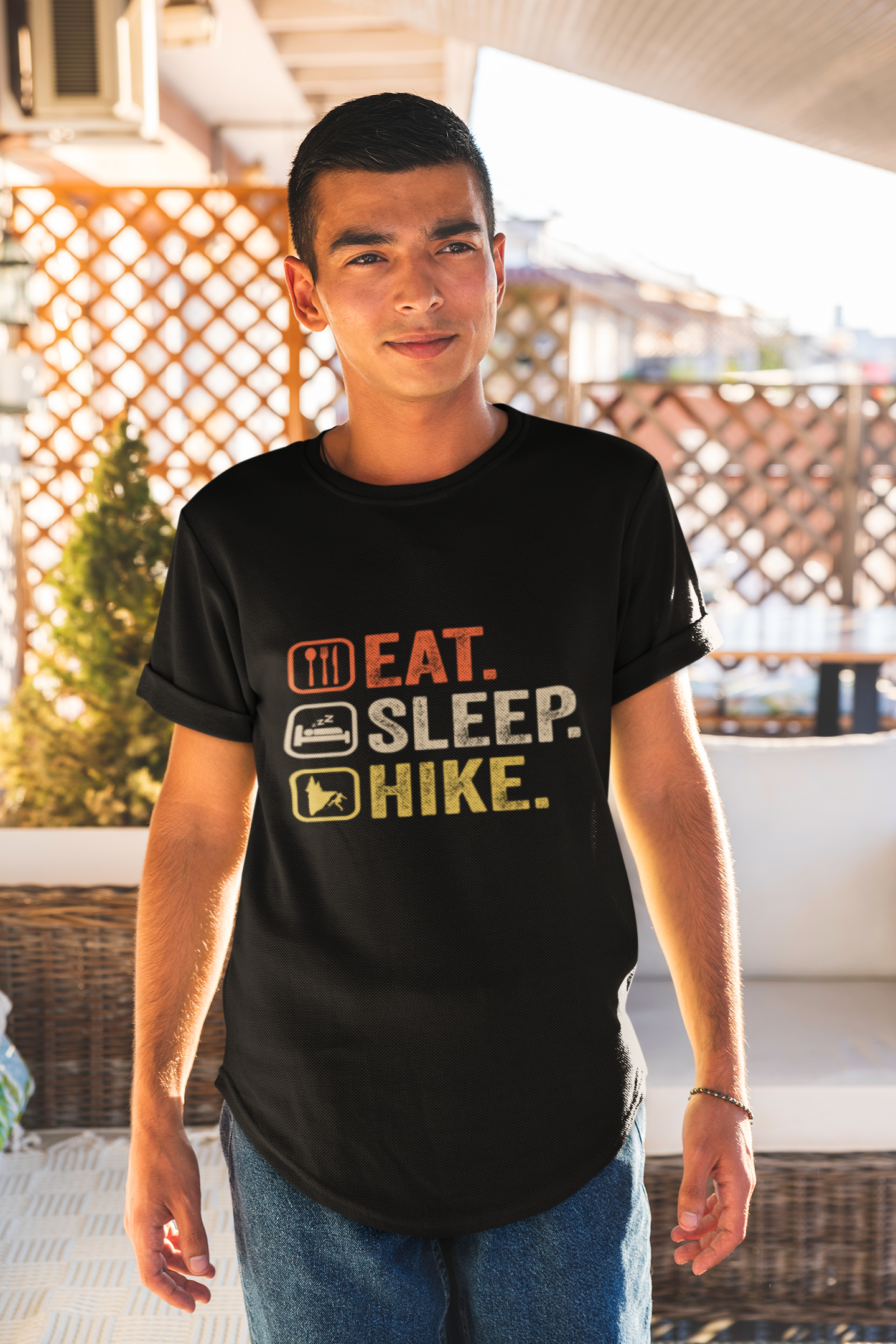 Eat Sleep Hike T-Shirt | Hiking Outdoor Adventure Tee | Mountain Climbing Gift | Nature Trail Wanderlust | Camping Lover Present |Unisex