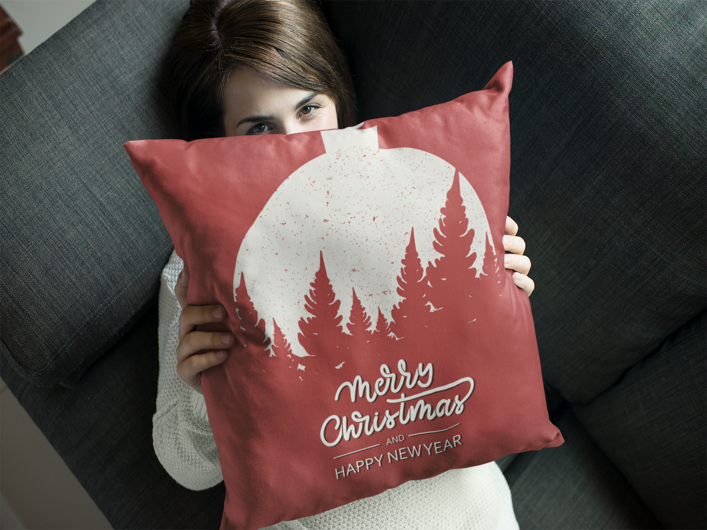 Christmas Ornament Pillow | Winter Forest Throw Pillow | Holiday Home Decor | Festive Cushion | Spun Polyester Square Pillow