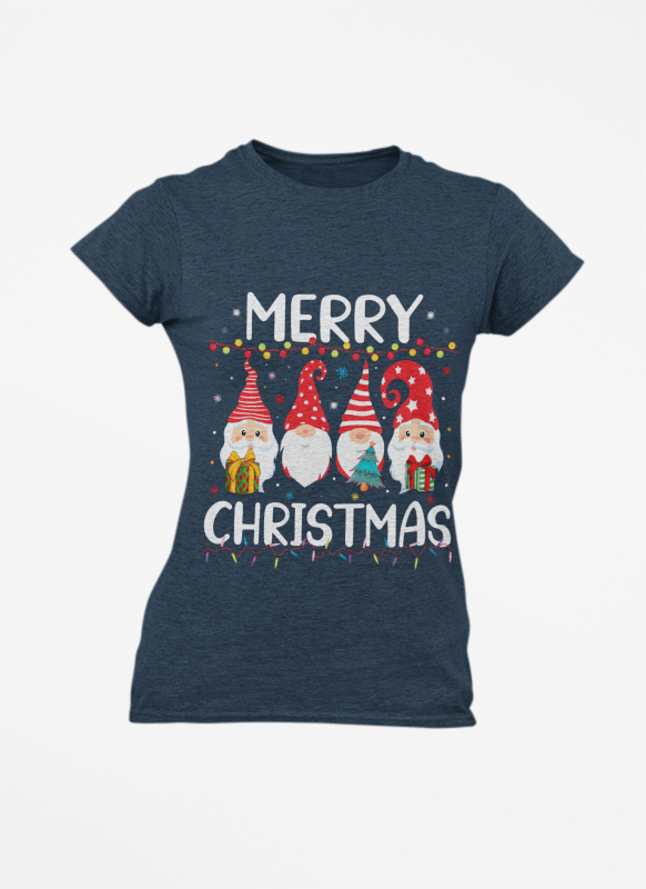 Christmas Gnomes T-Shirt | Festive Nordic Gnomies | Holiday Lights Design | Unisex Garment-Dyed T-shirt | Christmas gift | Merry Christmas