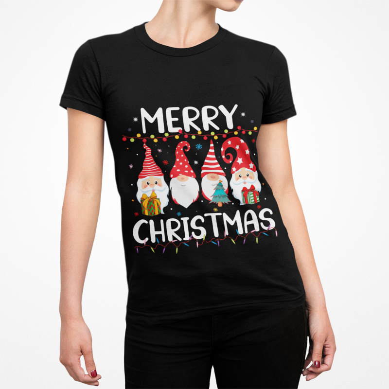 Christmas Gnomes T-Shirt | Festive Nordic Gnomies | Holiday Lights Design | Unisex Garment-Dyed T-shirt | Christmas gift | Merry Christmas