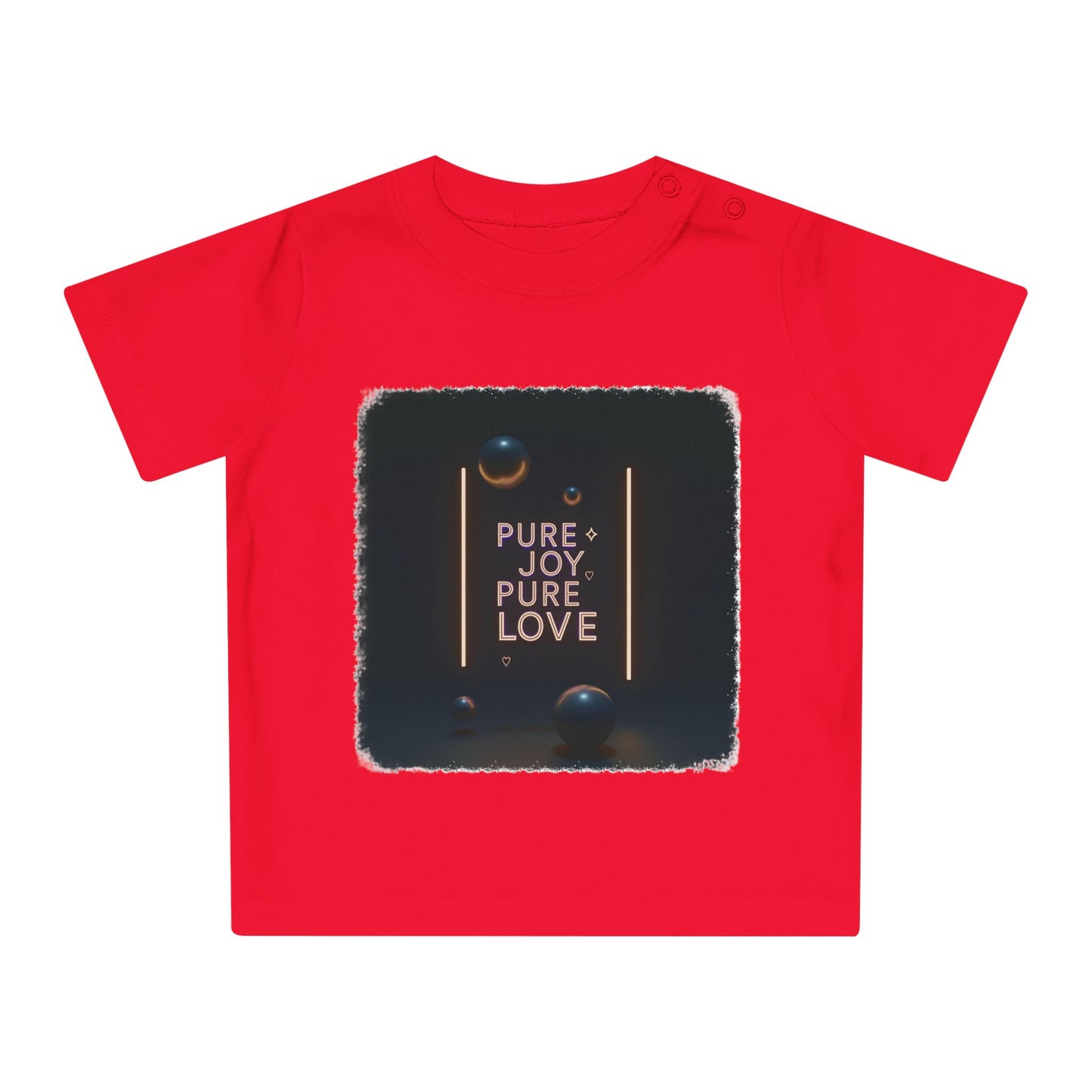 Baby T-Shirt | Pure Joy Pure Love T-shirt | Modern Neon Sign Design | Abstract Sphere Art | Dark Aesthetic Tee | Love Quote Shirt