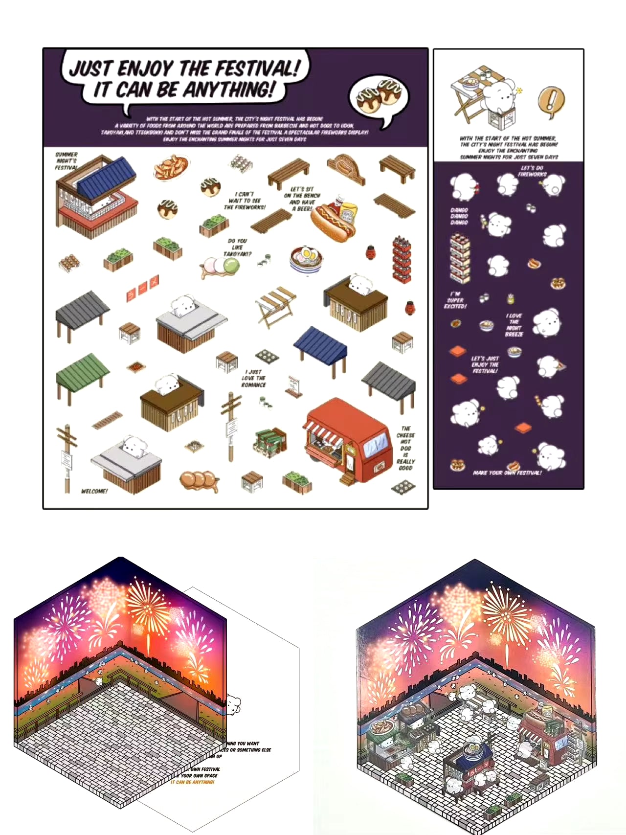 DIY 3D Puzzles Sticker 3D Miniature House Stacked Laundry Fireworks Display Scene Ledger Decorative Gift Sticker