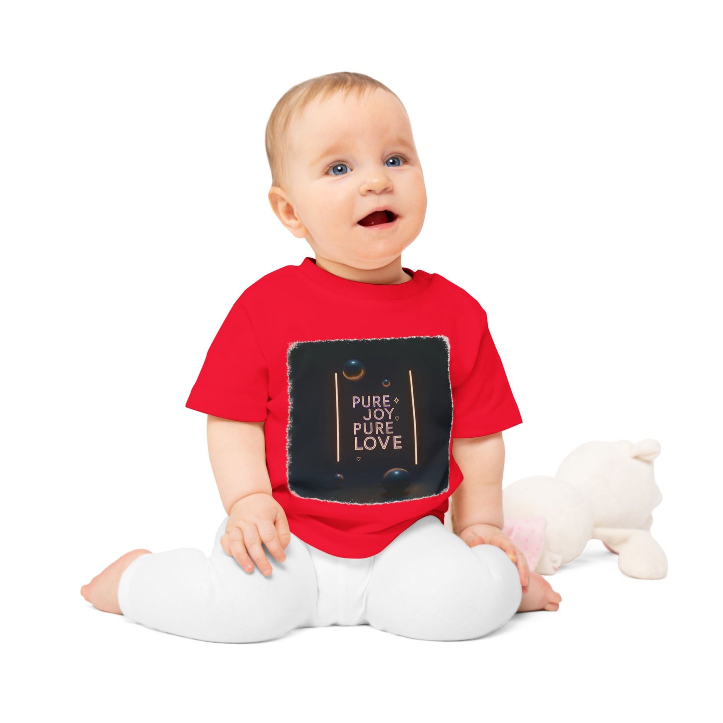 Baby T-Shirt | Pure Joy Pure Love T-shirt | Modern Neon Sign Design | Abstract Sphere Art | Dark Aesthetic Tee | Love Quote Shirt