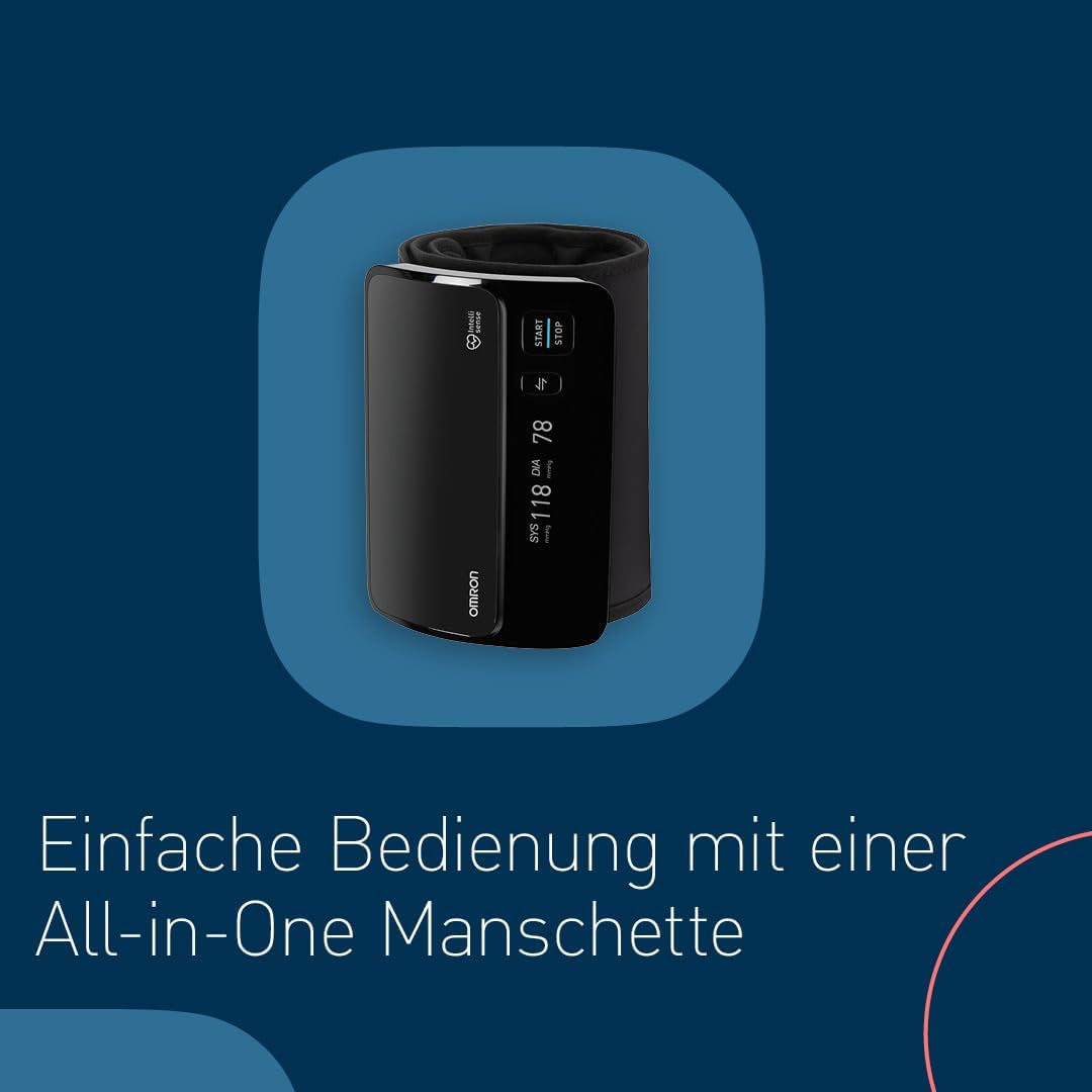 OMRON EVOLV Automatisches Oberarm-Blutdruckmessgerät Ohne Kabel, Klinisch Validiert, Auch Für Schwangere, Mit Kostenloser Gesundheits-App, AKTION: Jetzt 6 Monate OMRON Connect Premium Gratis