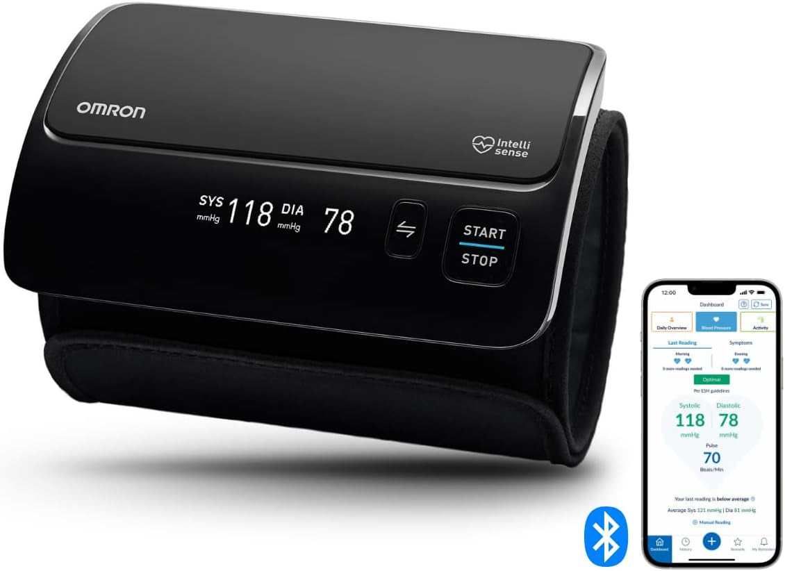 OMRON EVOLV Automatisches Oberarm-Blutdruckmessgerät Ohne Kabel, Klinisch Validiert, Auch Für Schwangere, Mit Kostenloser Gesundheits-App, AKTION: Jetzt 6 Monate OMRON Connect Premium Gratis