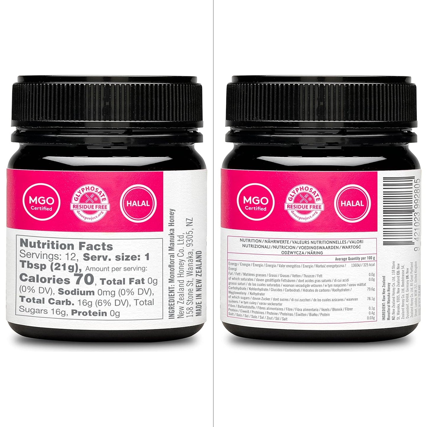 . Manuka Honig MGO 829+ / UMF 20+ | Aktiv Und Roh | Hergestellt in Neuseeland | Zertifiziertem Methylglyoxal Gehalt | 250G
