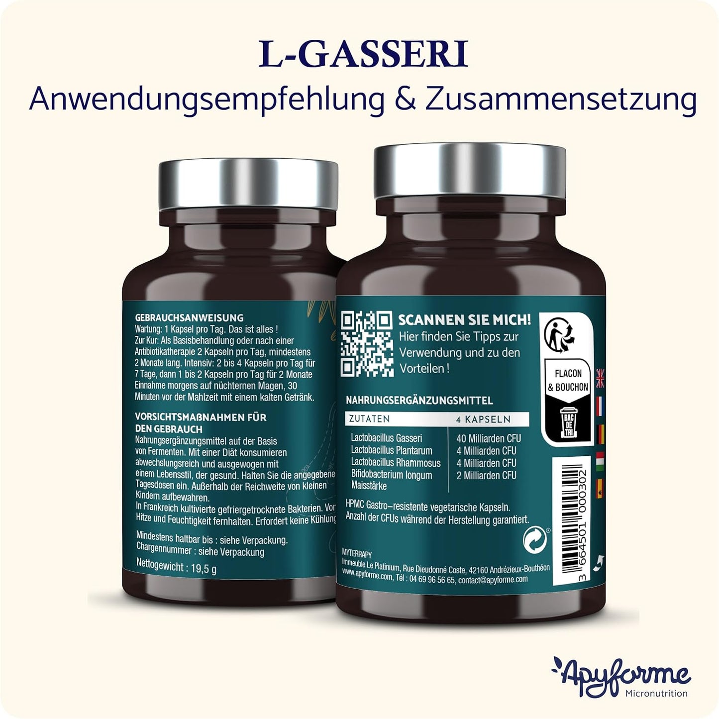 - Lactobacillus Gasseri - Probiotika Für Einen Flachen Bauch - Darmflora Verdauung - Bis Zu 50 Milliarden Kbe/Tag - 60 Magensaftresistente Kapseln - L-Gasseri