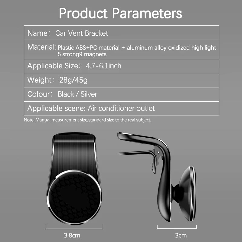Magnetic Car Phone Holder Stand Air Vent Magnet Car Mount GPS Smartphone Mobile Support in Car Bracket for Iphone Samsung Xiaomi