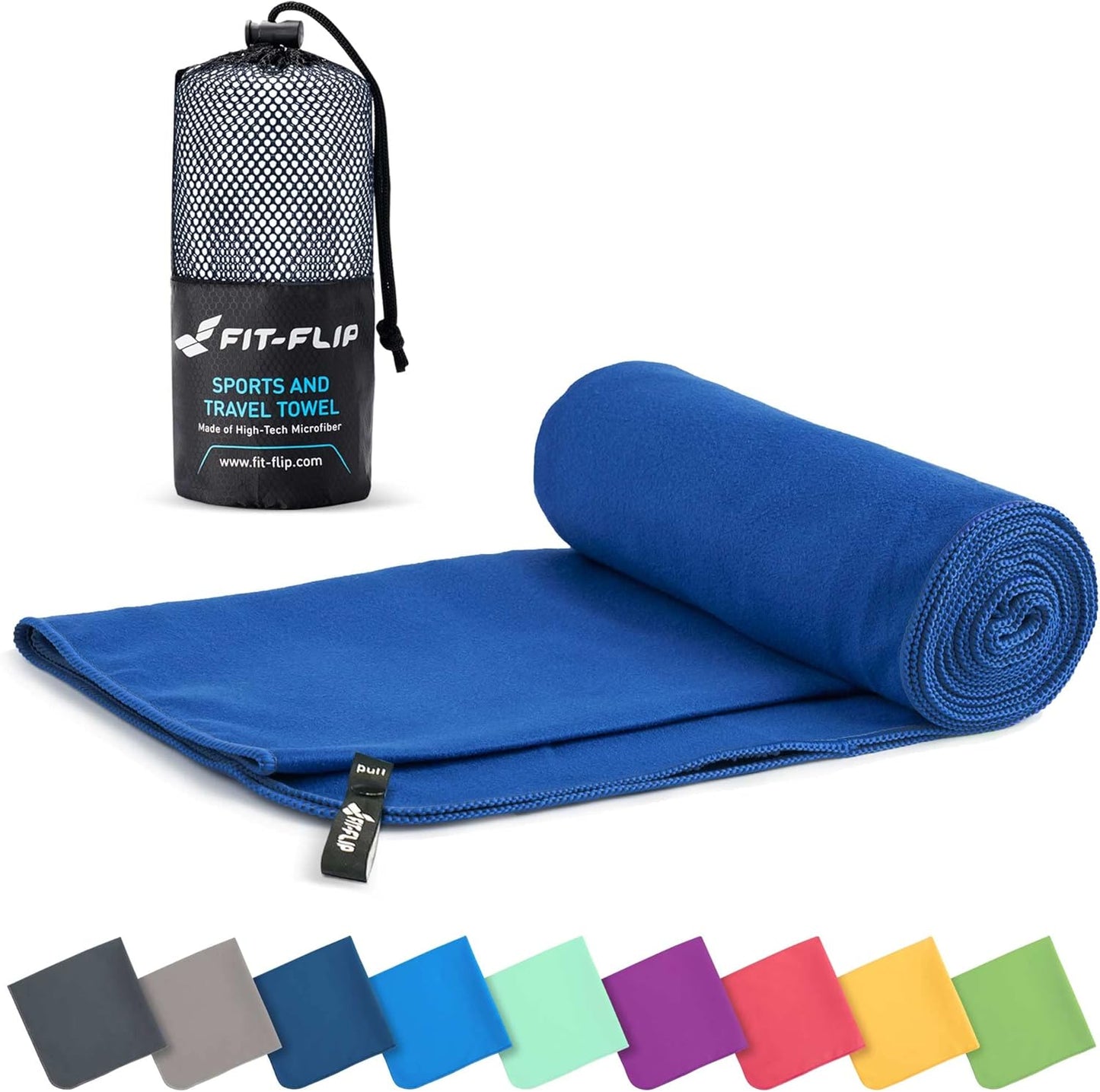 Fit-Flip Mikrofaser Handtuch - Kompakte Microfaser Handtücher - Ideal Als Sporthandtuch, Reisehandtuch, Strandtuch - Schnelltrocknend Und Leicht - Badetuch Groß - Sport, Fitness, Sauna