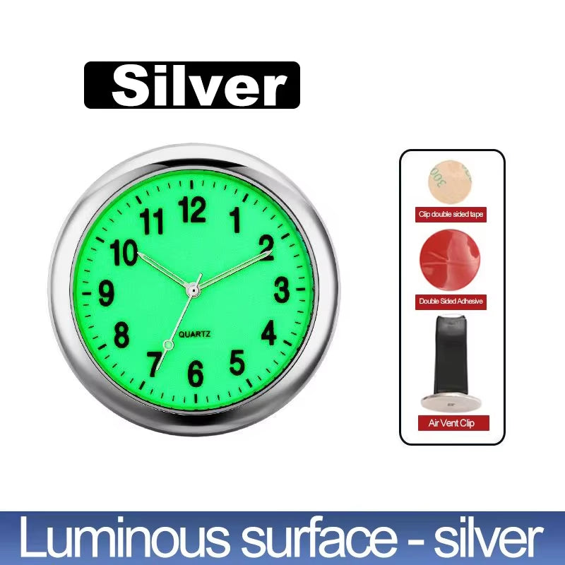 Luminous Mini Digital Car Clock - Stick-On Quartz Timepiece for Automotive Decor and Accessories