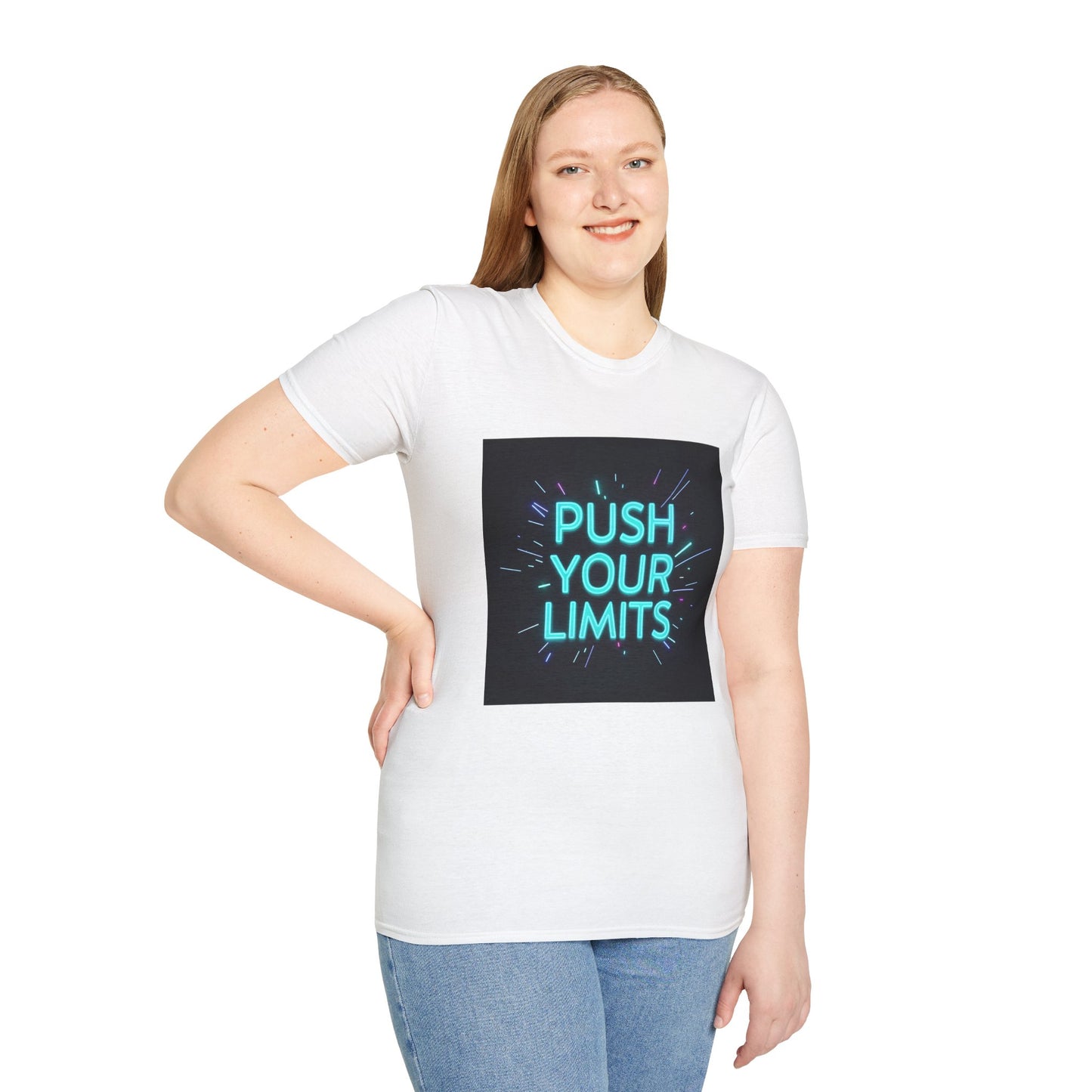 Push Your Limits T-shirt | Neon Motiverende Quote | Gym Workout Tee | Fitness Motivatie | Trainingsinspiratie
