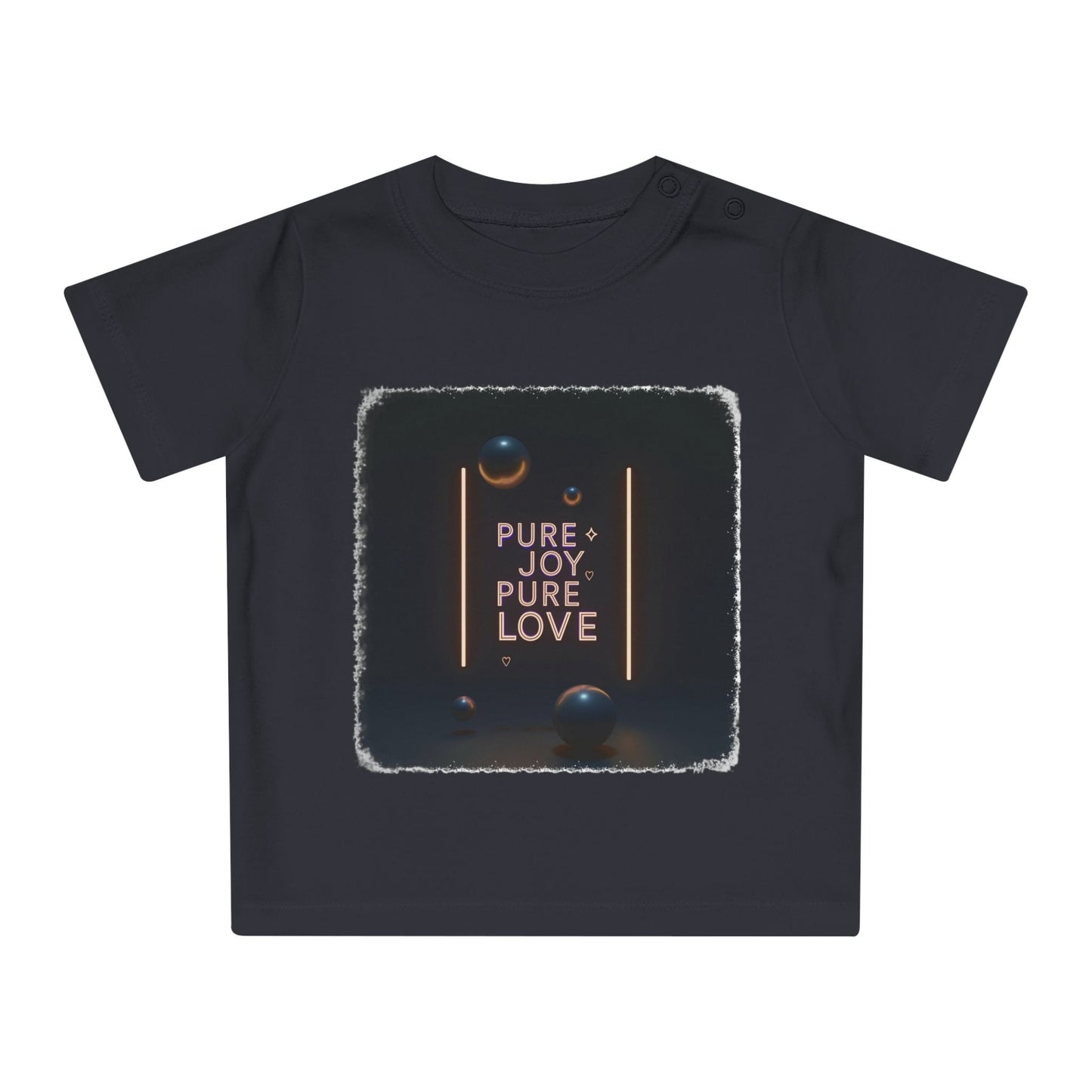 Baby T-Shirt | Pure Joy Pure Love T-shirt | Modern Neon Sign Design | Abstract Sphere Art | Dark Aesthetic Tee | Love Quote Shirt