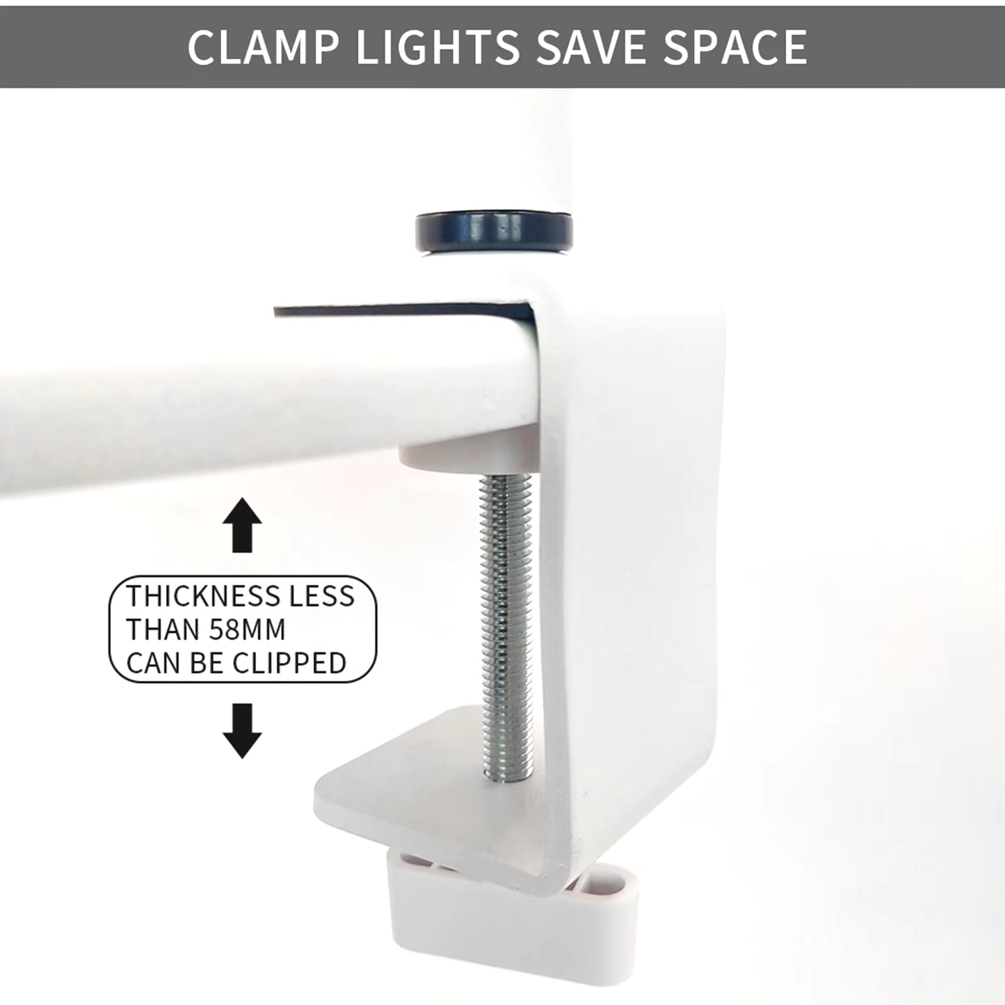 HD-M3X Desktop LED Video Light Half-Moon Fill Light 3000K-6000K C-Clamp for Beauty Salon Makeup Live Streaming Bedside