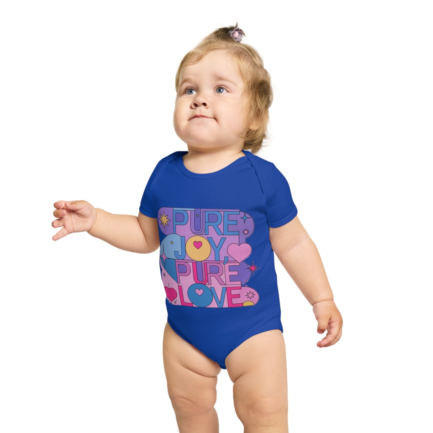 Pure Joy Pure Love T-shirt | Retro Typography Art | Positive Quote Tee | Colorful Love Design | Modern Heart Shirt | Short Sleeve