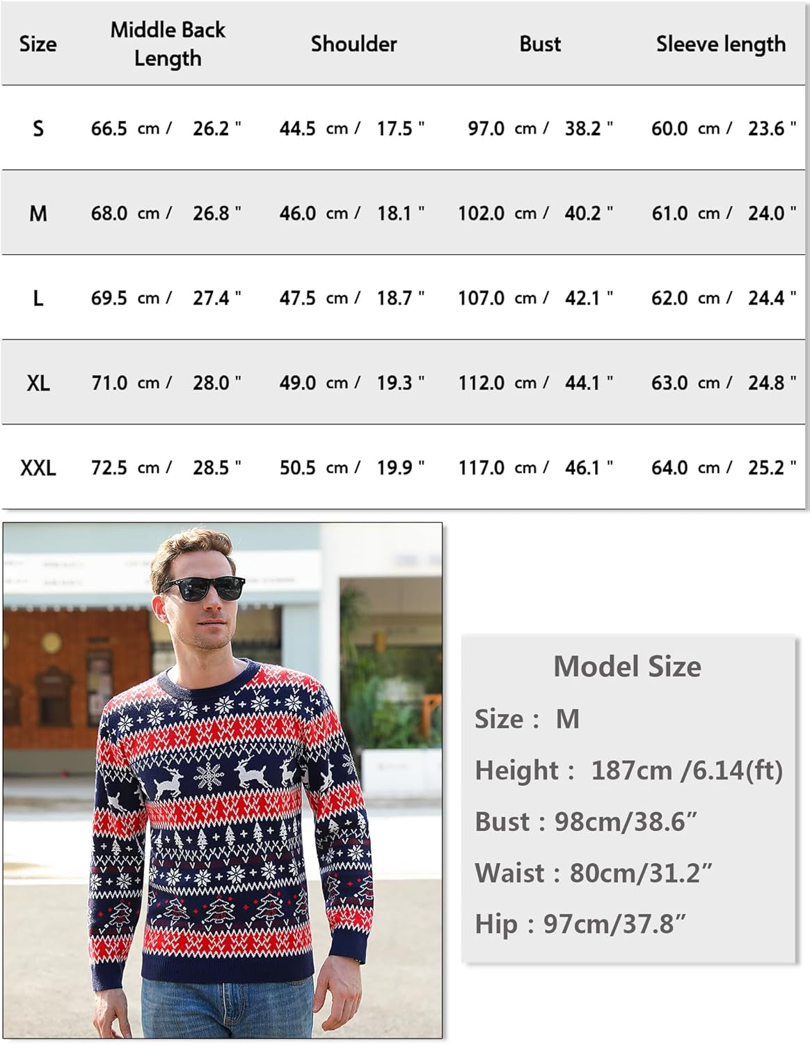Iclosam Herren Weihnachtspullover Sweater Christmas Pullover Rundhals Warme Strickpulli Für Weihnachten