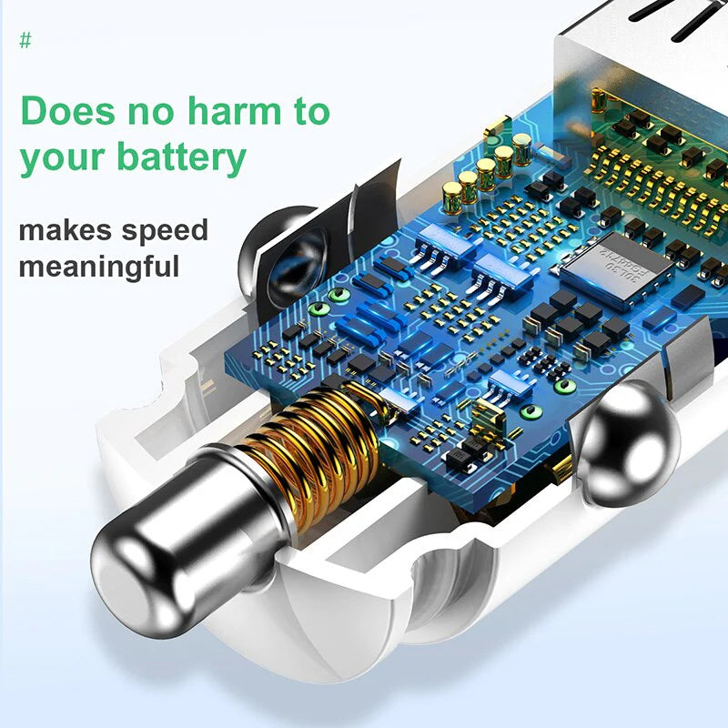 Mini USB Car Charger Quick Charge 3.0 PD Charger Fast Charging USB Type C QC PD 3.0 Mobile Phone Charger for Samsung Galaxy S21