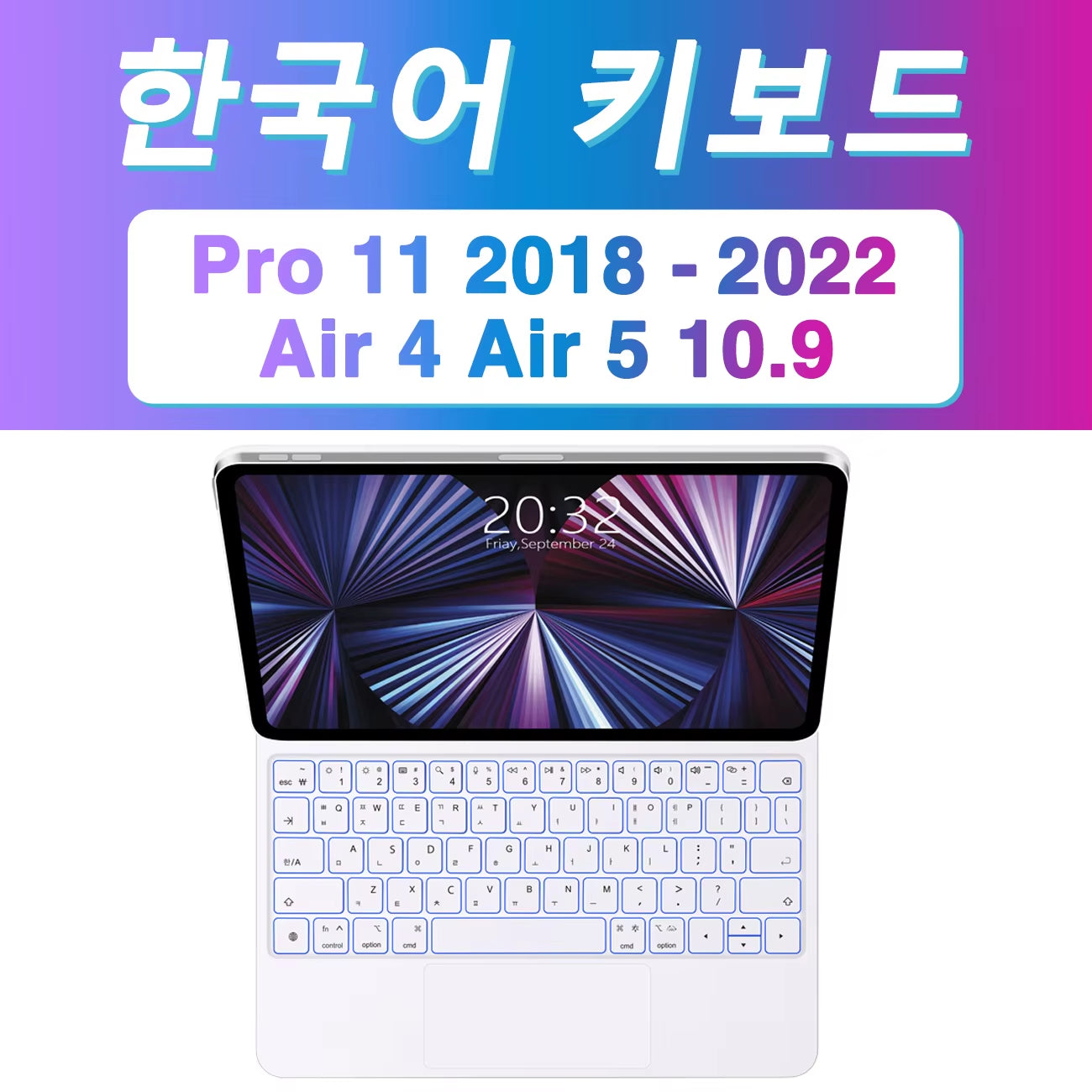 Backlight Magic Keyboard for Ipad Air 6 2024 Case for Ipad Air 11 Inch Case Ipad Air 5 Air 4 10.9 Inch Cover Folio