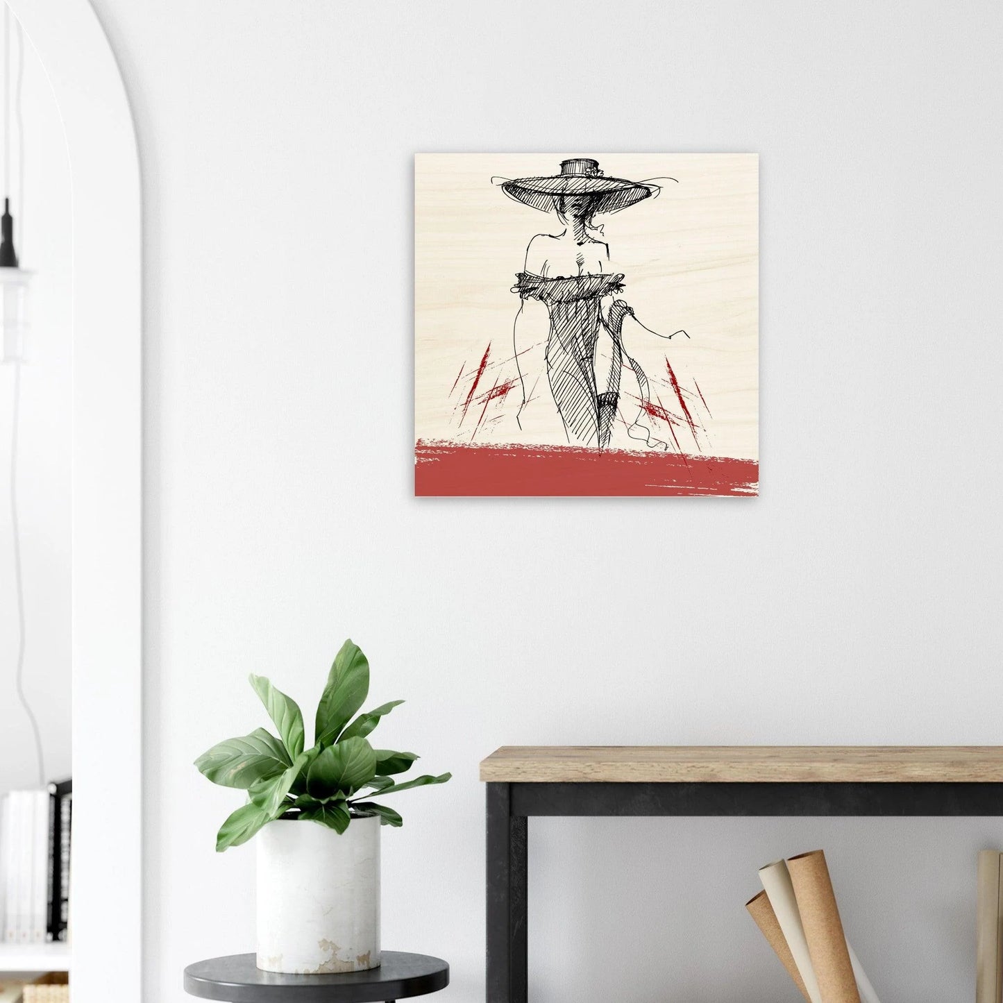 Chic and Mysterious - Wood Print Wall Art Design by Hadiart