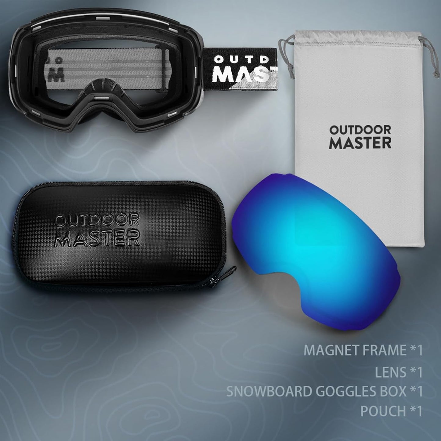 Outdoormaster PRO Unisex Ski Goggles - 100% UV Protection, Interchangeable Lenses, Anti-Fog Design for Men, Women, and Youth!