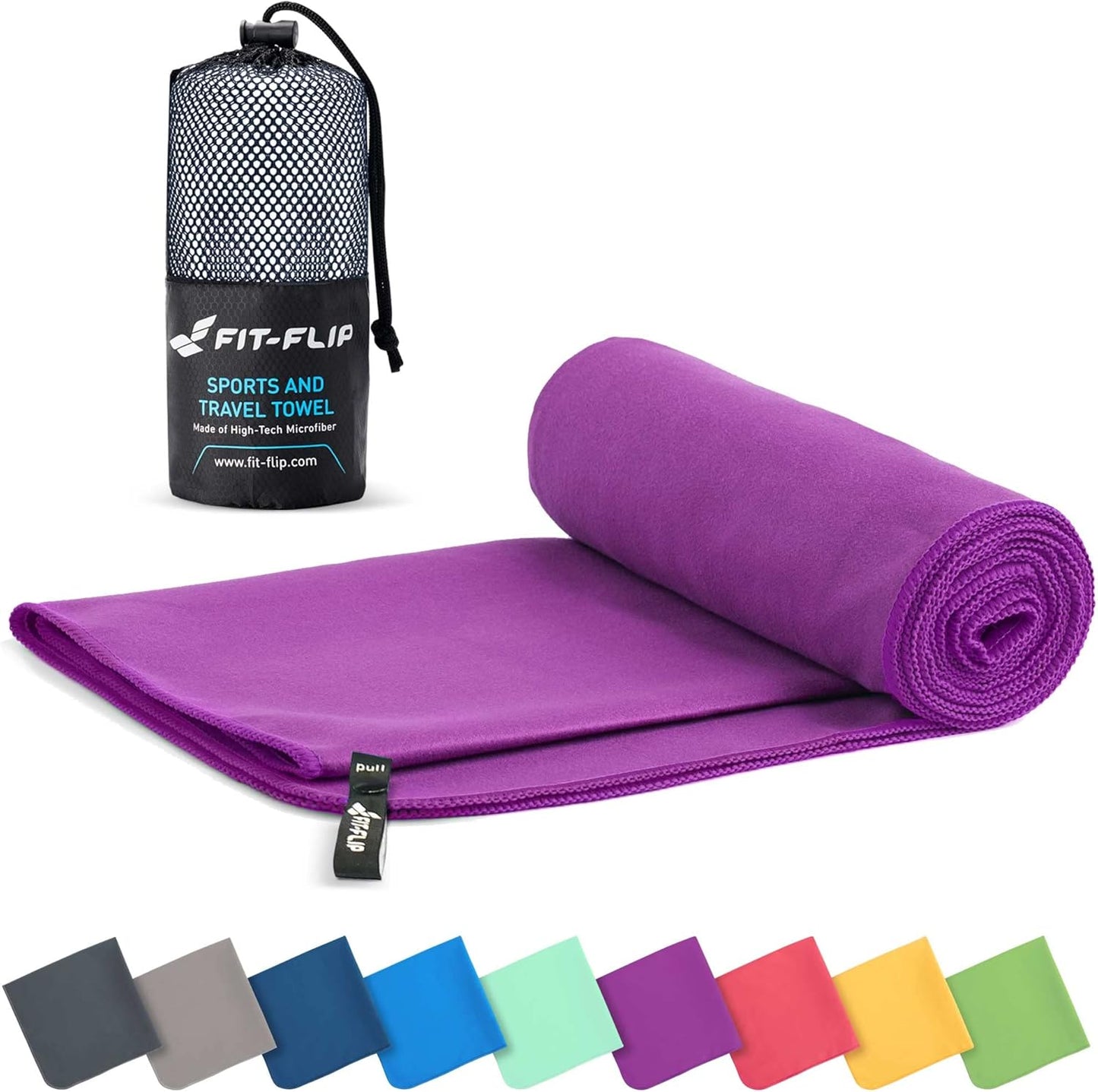 Fit-Flip Mikrofaser Handtuch - Kompakte Microfaser Handtücher - Ideal Als Sporthandtuch, Reisehandtuch, Strandtuch - Schnelltrocknend Und Leicht - Badetuch Groß - Sport, Fitness, Sauna