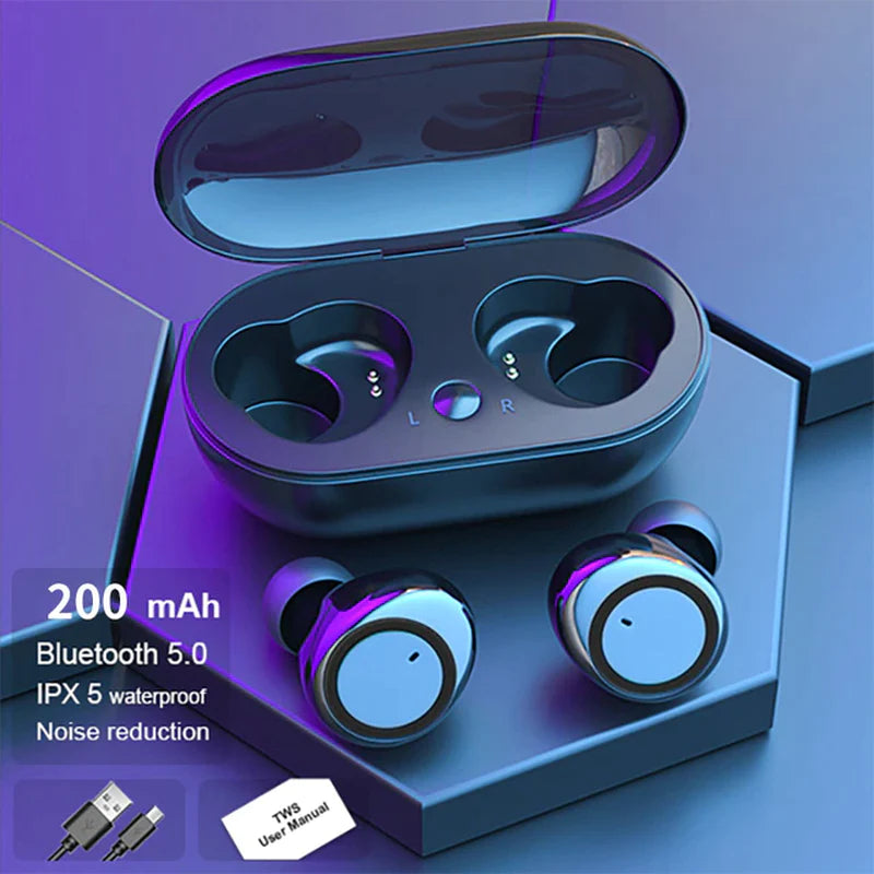 Y50 Bluetooth Headset TWS Binaural in Ear 5.0 Touch Intelligent Noise Reduction Stereo Wireless Sports Headset