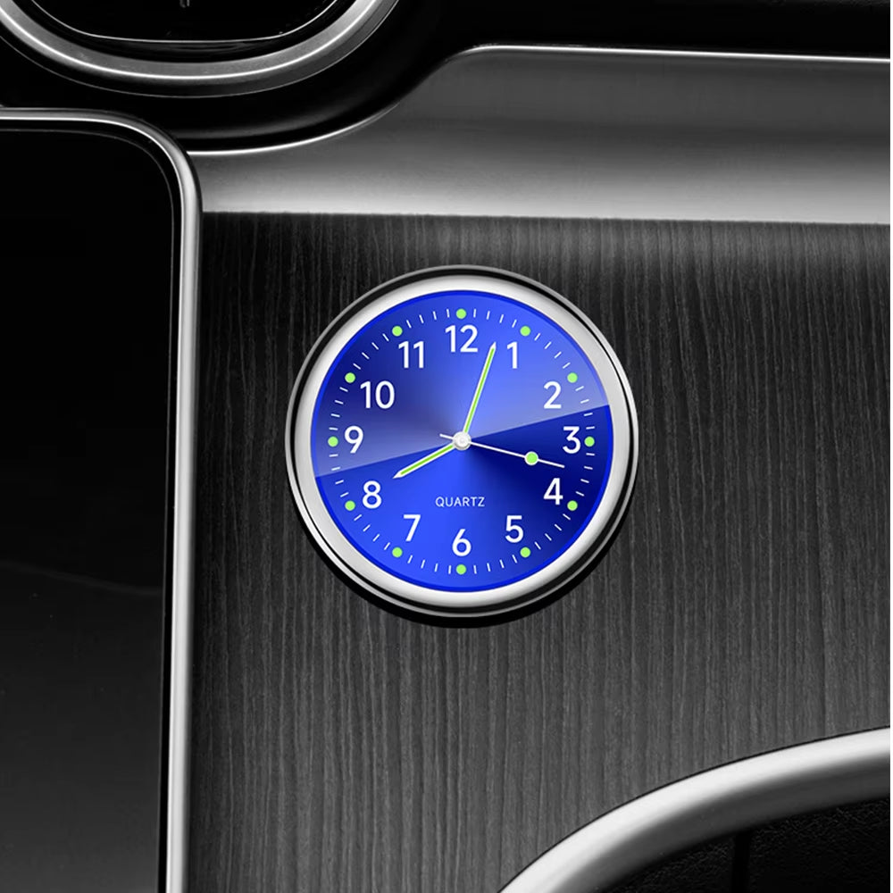 Car Clock Luminous Mini Automobiles Internal Stick-On Digital Watch Mechanics Quartz Clocks Auto Ornament 40Mm 43Mm