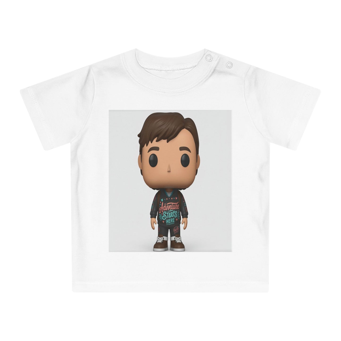 Adventure Starts Here Kids T-shirt | Cute Pop Art Character Design | Children's Adventure Quote | Boys Travel Tee | Inspirational Youth