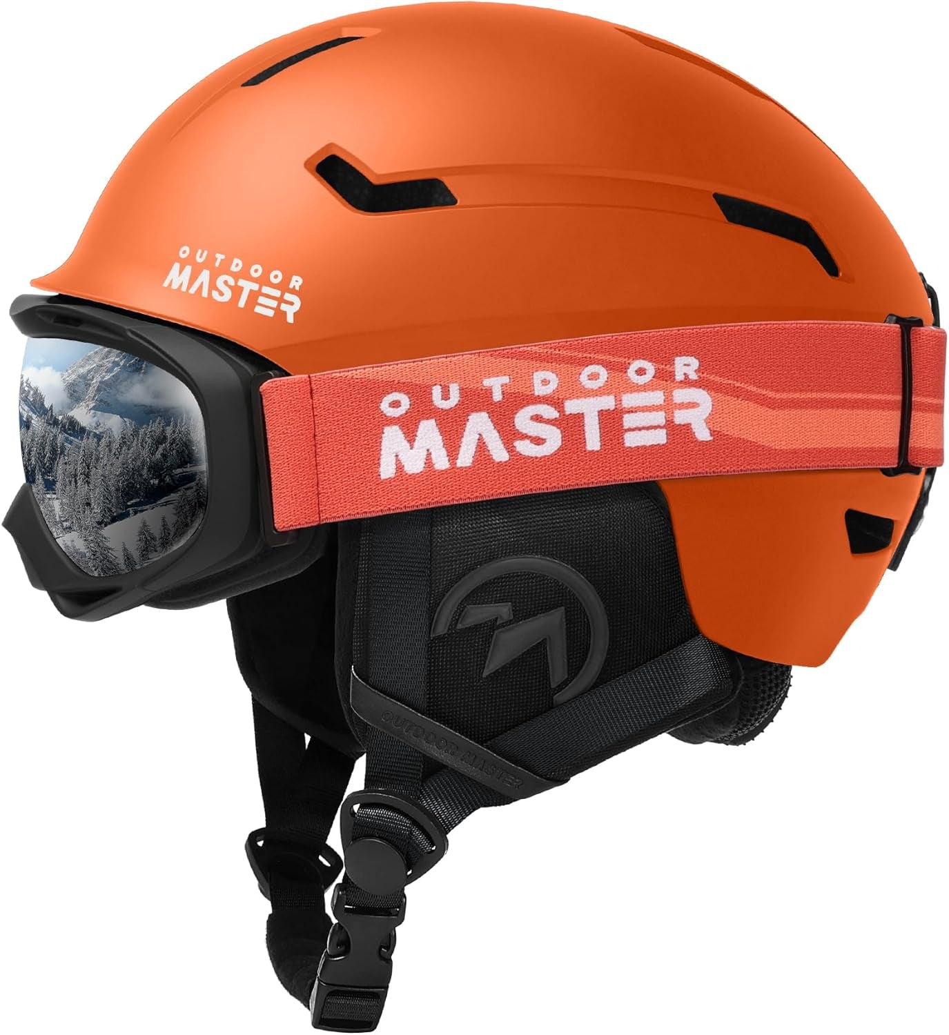 Outdoormaster Skihelm-Set: Premium Snowboard-Helm mit Brille für Erwachsene - 12 Belüftungsöffnungen für optimalen Komfort - Ideal für Männer, Frauen und Jugendliche