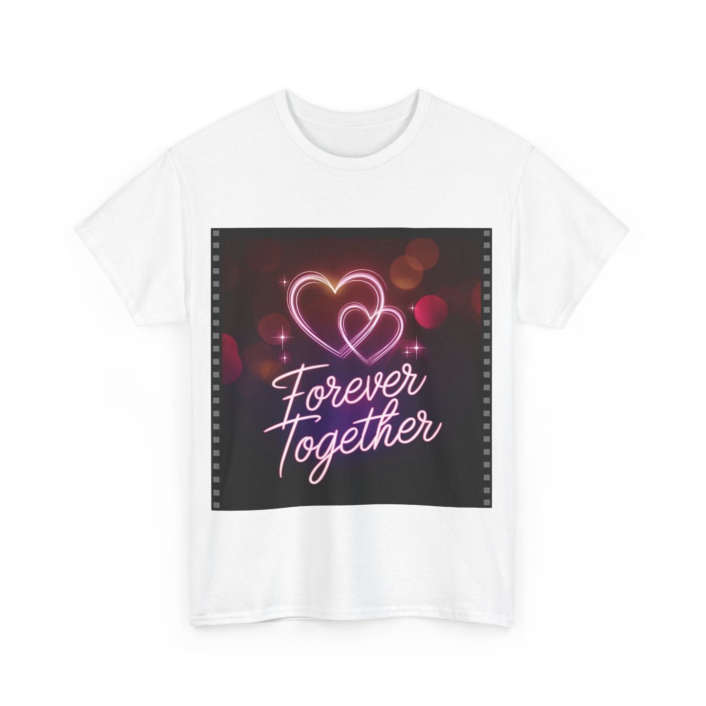 Forever Together T-shirt | Neon Love Hearts Design | Romantic Couple Gift | Anniversary Matching Tee | Wedding Quote Shirt
