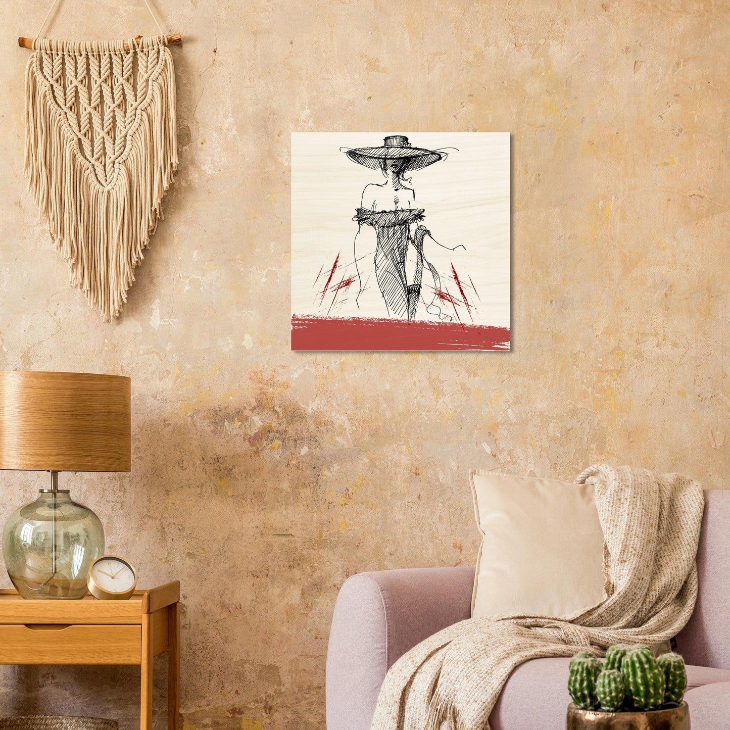 Chic and Mysterious - Wood Print Wall Art Design by Hadiart