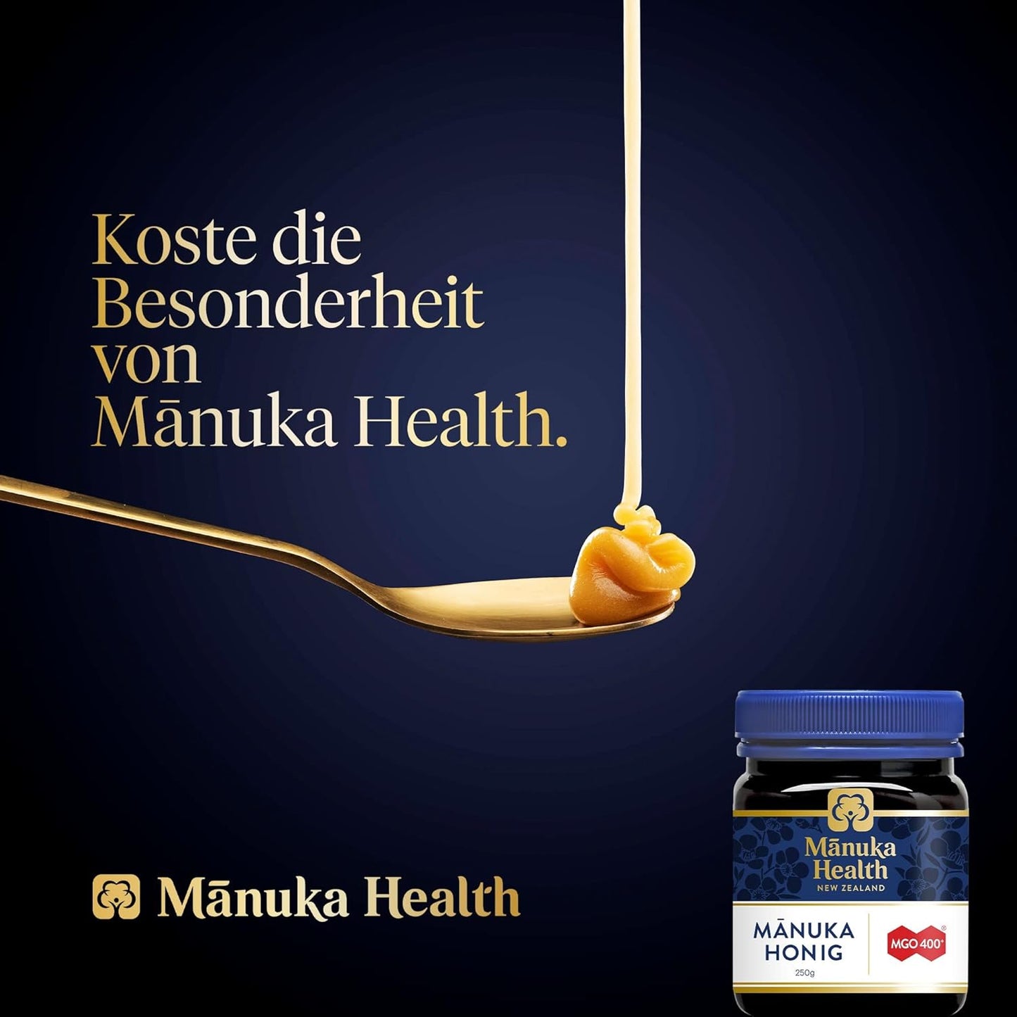 Manuka Health - Manuka Honig MGO 400+ 250 G - 100% Pur Aus Neuseeland Mit Zertifiziertem Methylglyoxal Gehalt
