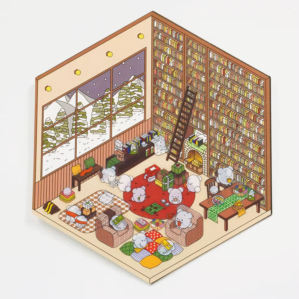 DIY 3D Puzzles Sticker 3D Miniature House Stacked Laundry Fireworks Display Scene Ledger Decorative Gift Sticker