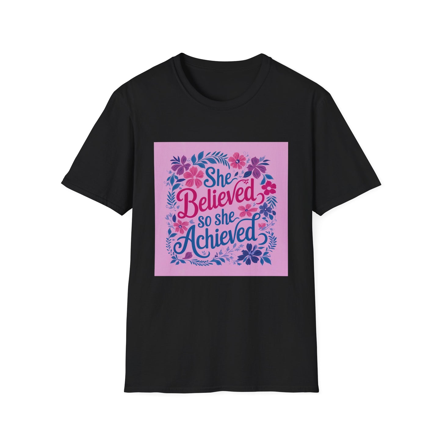 She Believed She Could Achieve T-shirt | Women Empowerment | Floral Motivational Quote | Girl Boss Gift | Feminine Success Tee