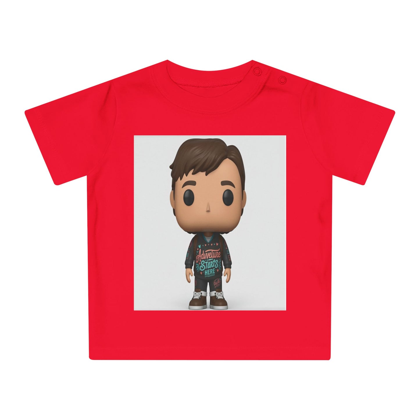 Adventure Starts Here Kids T-shirt | Cute Pop Art Character Design | Children's Adventure Quote | Boys Travel Tee | Inspirational Youth