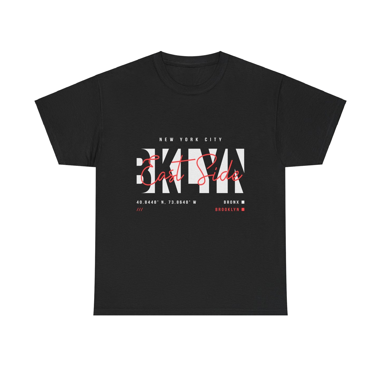 Brooklyn NYC T-Shirt | East Side Coordinates | Urban Street Style | New York Fashion | Modern City Design | Unisex Heavy Cotton Tee