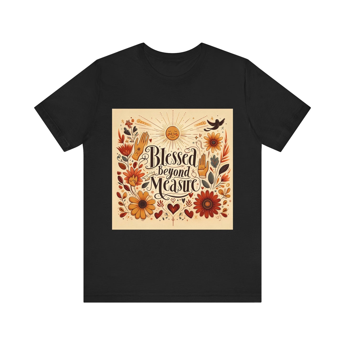 Blessed Beyond Measure T-shirt | Christian Faith Tee | Vintage Sunflower Design | Religious Gift | Grateful Heart Shirt | Unisex T-shirt